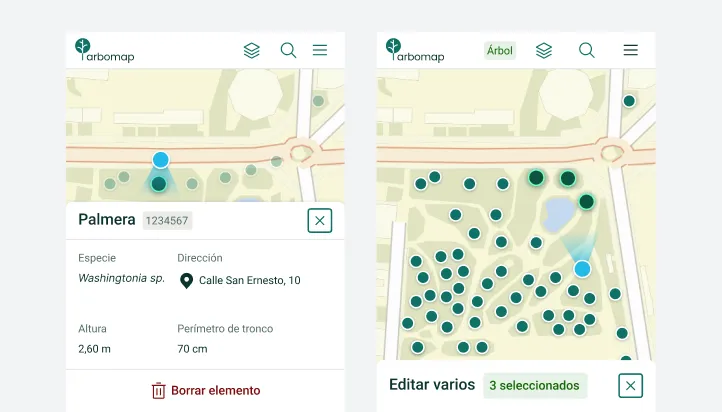 Ficha de un elemento del inventario actualizándose desde el móvil